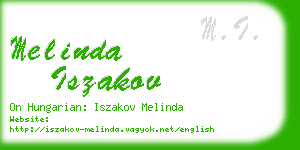 melinda iszakov business card